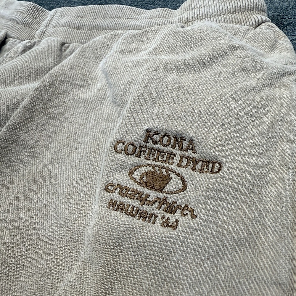 Vintage 90's Crazy Shirts Kona Coffee Dyed Sweatpants USA Made Tan Joggers Men M